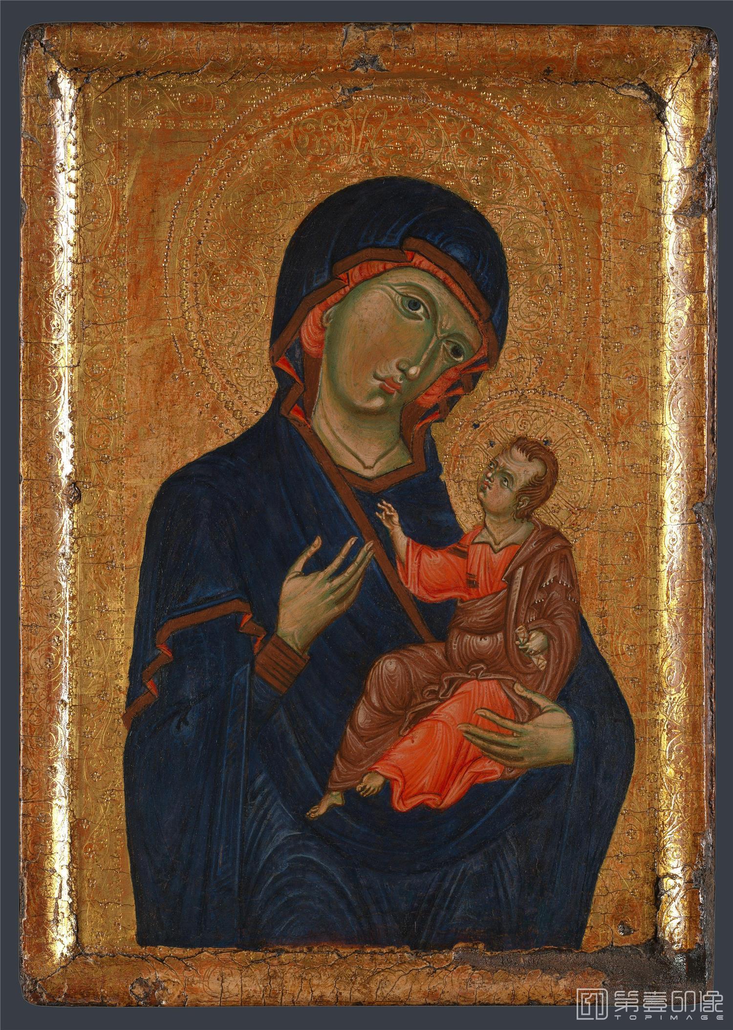 油画-大英博物馆藏画-Italian, Umbrian - The Virgin and Child-1234